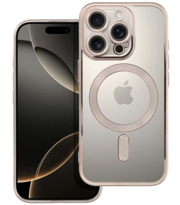 Pilkas (titanium) / skaidrus dėklas Apple iPhone 16 Pro telefonui "Electro Mag Cover"