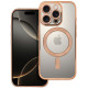 Rausvai auksinės spalvos / skaidrus dėklas Apple iPhone 16 Pro telefonui "Electro Mag Cover"