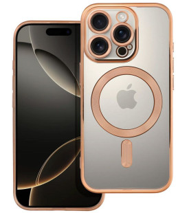 Rausvai auksinės spalvos / skaidrus dėklas Apple iPhone 16 Pro telefonui "Electro Mag Cover"