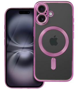 Rožinis / skaidrus dėklas Apple iPhone 16 telefonui "Electro Mag Cover"