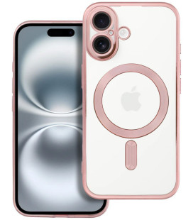 Rusvai auksinės spalvos / skaidrus dėklas Apple iPhone 16 telefonui "Electro Mag Cover"