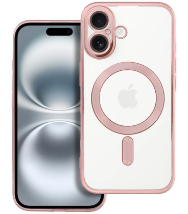 Rusvai auksinės spalvos / skaidrus dėklas Apple iPhone 16 telefonui "Electro Mag Cover"
