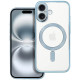 Mėlynas / skaidrus dėklas Apple iPhone 16 telefonui "Electro Mag Cover"