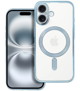 Mėlynas / skaidrus dėklas Apple iPhone 16 telefonui "Electro Mag Cover"