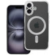 Sidabrinės spalvos / skaidrus dėklas Apple iPhone 16 telefonui "Electro Mag Cover"