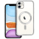 Sidabrinės spalvos / skaidrus dėklas Apple iPhone 11 telefonui "Electro Mag Cover"
