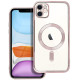 Rausvai auksinės spalvos / skaidrus dėklas Apple iPhone 11 telefonui "Electro Mag Cover"