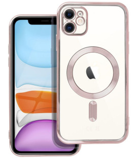 Rausvai auksinės spalvos / skaidrus dėklas Apple iPhone 11 telefonui "Electro Mag Cover"