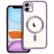 Purpurinis / skaidrus dėklas Apple iPhone 11 telefonui "Electro Mag Cover"