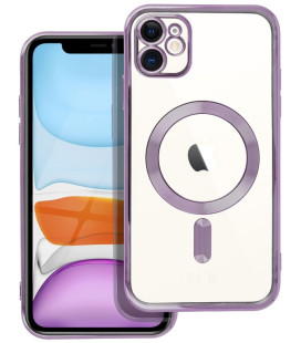 Purpurinis / skaidrus dėklas Apple iPhone 11 telefonui "Electro Mag Cover"