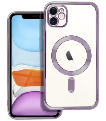 Purpurinis / skaidrus dėklas Apple iPhone 11 telefonui "Electro Mag Cover"
