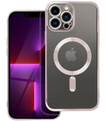 Rausvai auksinės spalvos / skaidrus dėklas Apple iPhone 13 Pro Max telefonui "Electro Mag Cover"