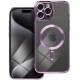 Purpurinis / skaidrus dėklas Apple iPhone 15 Pro Max telefonui "Electro Mag Cover"