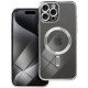 Sidabrinės spalvos / skaidrus dėklas Apple iPhone 15 Pro Max telefonui "Electro Mag Cover"