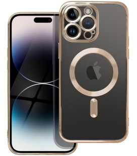 Auksinės spalvos / skaidrus dėklas Apple iPhone 14 Pro Max telefonui "Electro Mag Cover"