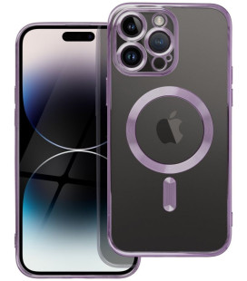 Purpurinis / skaidrus dėklas Apple iPhone 14 Pro Max telefonui "Electro Mag Cover"