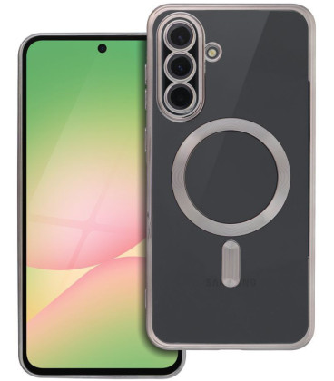 Pilkas (Titanium) / skaidrus dėklas Samsung Galaxy A56 telefonui "Electro Mag Cover"