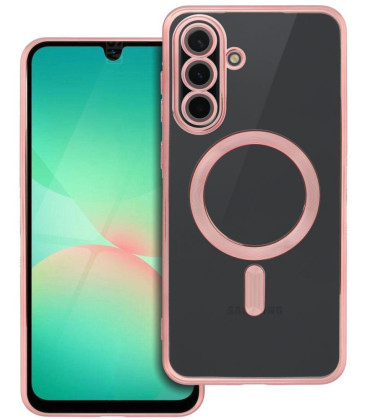 Rausvai auksinės spalvos / skaidrus dėklas Samsung Galaxy A56 telefonui "Electro Mag Cover"