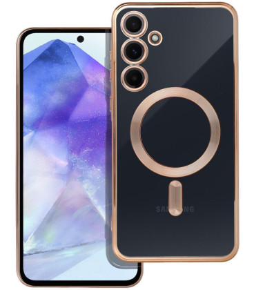 Auksinės spalvos / skaidrus dėklas Samsung Galaxy A55 telefonui "Electro Mag Cover"