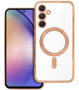Auksinės spalvos / skaidrus dėklas Samsung Galaxy A54 telefonui "Electro Mag Cover"