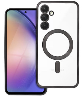 Juodas / skaidrus dėklas Samsung Galaxy A54 telefonui "Electro Mag Cover"