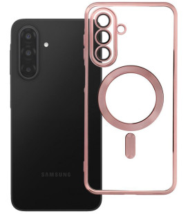 Rausvai auksinės spalvos / skaidrus dėklas Samsung Galaxy A17 / A18 telefonui "Electro Mag Cover"
