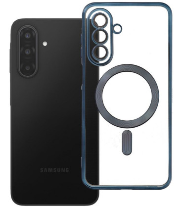Mėlyna (Titanium) / skaidrus dėklas Samsung Galaxy A17 / A18 telefonui "Electro Mag Cover"