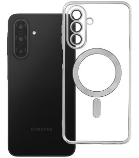 Sidabrinės spalvos / skaidrus dėklas Samsung Galaxy A17 / A18 telefonui "Electro Mag Cover"