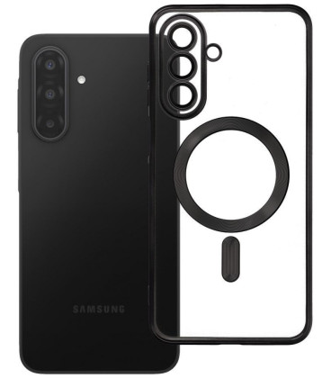 Juodas / skaidrus dėklas Samsung Galaxy A17 / A18 telefonui "Electro Mag Cover"