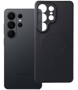 Juodas dėklas su kameros apsauga Samsung Galaxy S26 Ultra telefonui "Silicone Mag Cover"