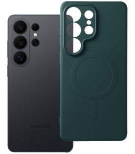 Žalias dėklas su kameros apsauga Samsung Galaxy S26 Ultra telefonui "Silicone Mag Cover"