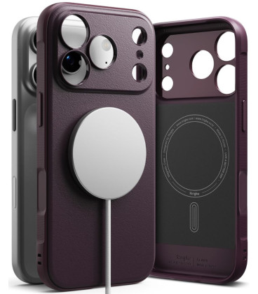 Bordo (Burgundy) dėklas Apple iPhone 17 Pro Max / 18 Pro Max telefonui "Ringke Onyx Magnetic Magsafe"