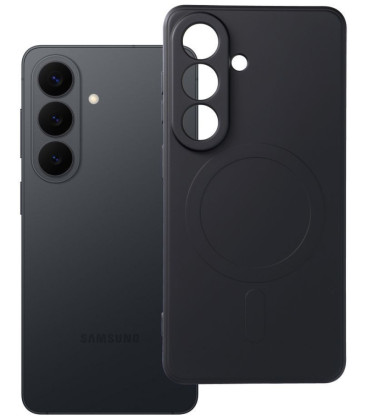 Juodas dėklas su kameros apsauga Samsung Galaxy S26 telefonui "Silicone Mag Cover"