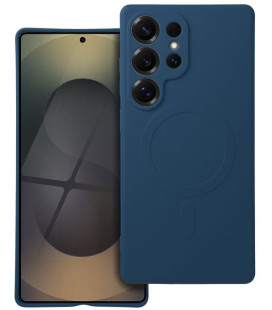Mėlynas dėklas su kameros apsauga Samsung Galaxy S25 Ultra telefonui "Silicone Mag Cover"
