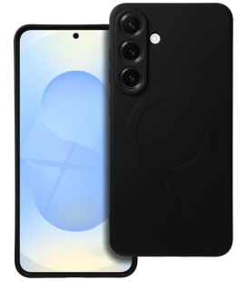 Juodas dėklas su kameros apsauga Samsung Galaxy S25 Plus telefonui "Silicone Mag Cover"