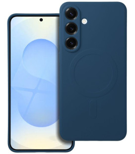 Mėlynas dėklas su kameros apsauga Samsung Galaxy S25 Plus telefonui "Silicone Mag Cover"