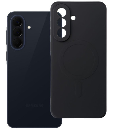 Juodas dėklas su kameros apsauga Samsung Galaxy A57 telefonui "Silicone Mag Cover"