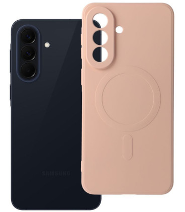 Rožinis dėklas su kameros apsauga Samsung Galaxy A57 telefonui "Silicone Mag Cover"