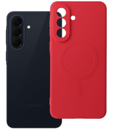 Raudonas dėklas su kameros apsauga Samsung Galaxy A57 telefonui "Silicone Mag Cover"
