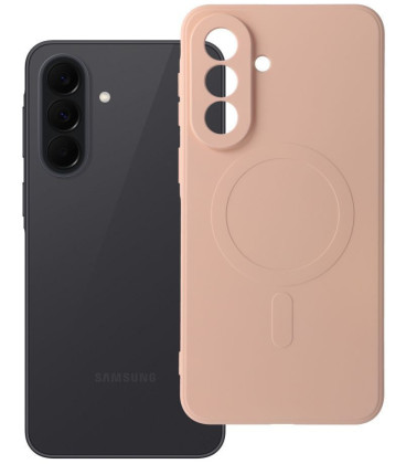 Rožinis dėklas su kameros apsauga Samsung Galaxy A37 telefonui "Silicone Mag Cover"