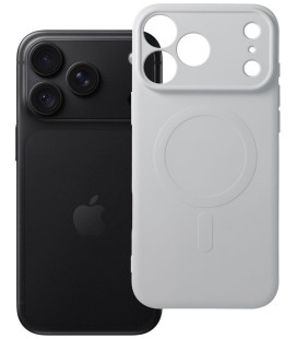 Pilkas dėklas su kameros apsauga Apple iPhone 17 Pro Max / 18 Pro Max telefonui "Silicone Mag Cover"