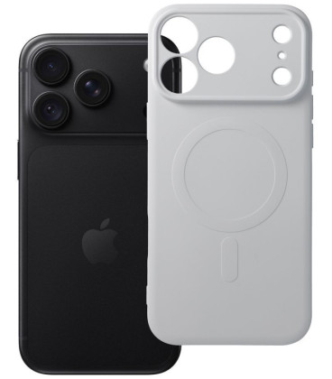 Pilkas dėklas su kameros apsauga Apple iPhone 17 Pro Max / 18 Pro Max telefonui "Silicone Mag Cover"