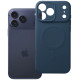 Mėlynas dėklas su kameros apsauga Apple iPhone 17 Pro Max / 18 Pro Max telefonui "Silicone Mag Cover"