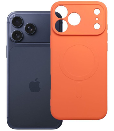 Oranžinis dėklas su kameros apsauga Apple iPhone 17 Pro Max / 18 Pro Max telefonui "Silicone Mag Cover"