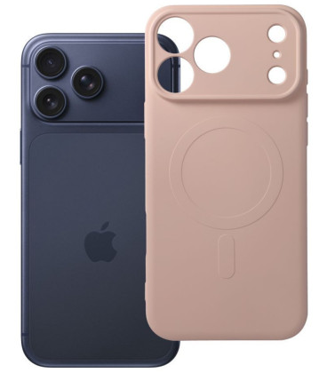 Rožinis dėklas su kameros apsauga Apple iPhone 17 Pro Max / 18 Pro Max telefonui "Silicone Mag Cover"