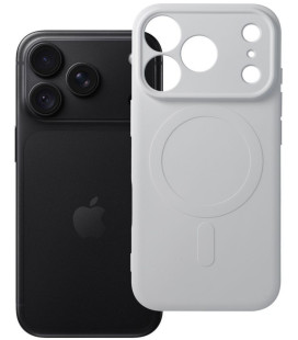 Pilkas dėklas su kameros apsauga Apple iPhone 17 Pro / 18 Pro telefonui "Silicone Mag Cover"