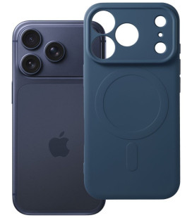 Mėlynas dėklas su kameros apsauga Apple iPhone 17 Pro / 18 Pro telefonui "Silicone Mag Cover"