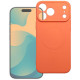 Oranžinis dėklas su kameros apsauga Apple iPhone 17 Pro / 18 Pro telefonui "Silicone Mag Cover"