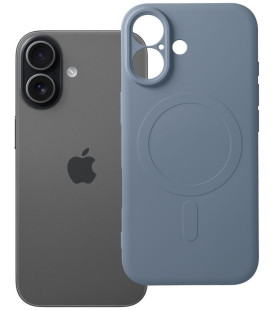Šviesiai mėlynas dėklas su kameros apsauga Apple iPhone 17 telefonui "Silicone Mag Cover"