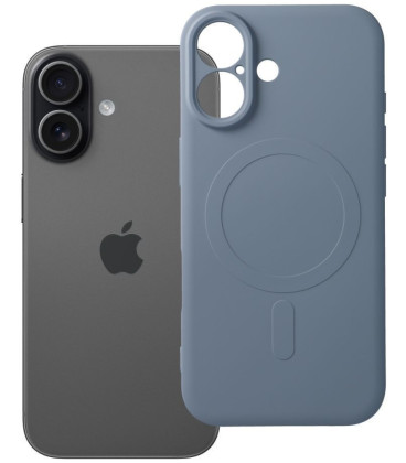 Šviesiai mėlynas dėklas su kameros apsauga Apple iPhone 17 telefonui "Silicone Mag Cover"